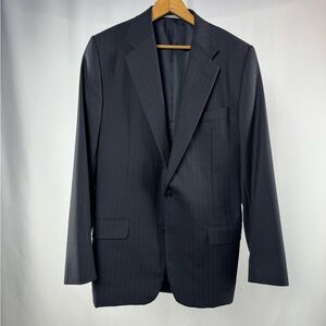 Hickey Freeman Loro Piana 100% Worsted Wool 2‎ Button Blazer in Navy Size 40L